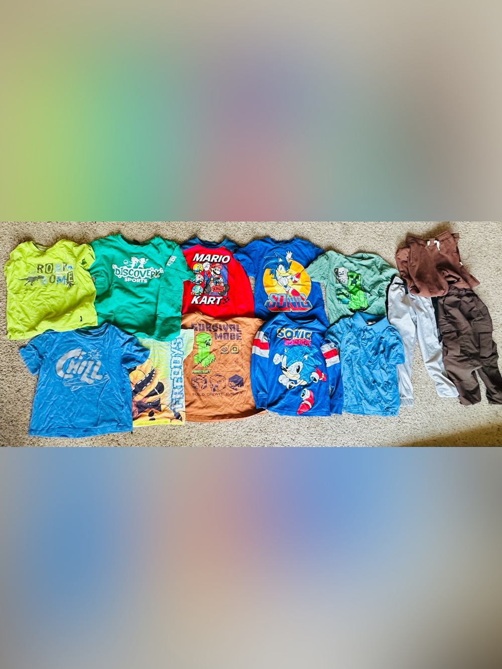 HUGE BOYS 13pc LOT Size 6-7! Sonic, Minecraft, Mario, & More!